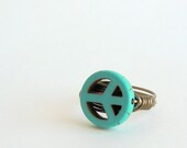 Wire Wrapped Howlite Peace Sign Ring- Custom Sized for You