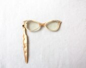 Vintage Cat Eye Magnifyling Glasses, Vintage Magnifying Glasses, Cat Eye Glasses, Aurora Borealis Rhinestones, Glamourous, 1950s