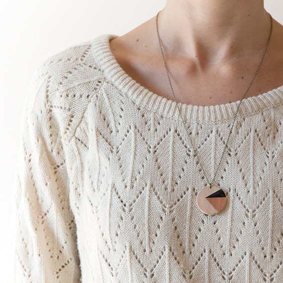 Shape 3 - illustrated wooden necklace