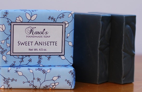 Soap - Activated Charcoal Handmade Soap - SWEET ANISETTE - Natural Soap, Essential Oil Soap, Vegan Soap