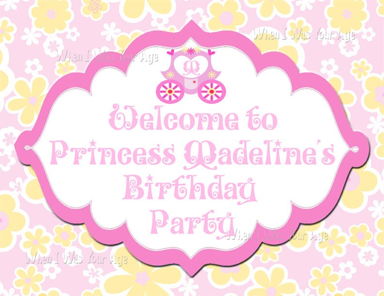 Princess Party Personalized Welcome Sign Il_170x135