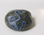 Waves - hand painted rock
