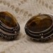 Vintage Ornate Sterling Silver Tiger Eye Earrings by Lori Bonn