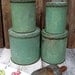 1930's Complete Tin Canister Set of 4 - Depression Green - Original Paint