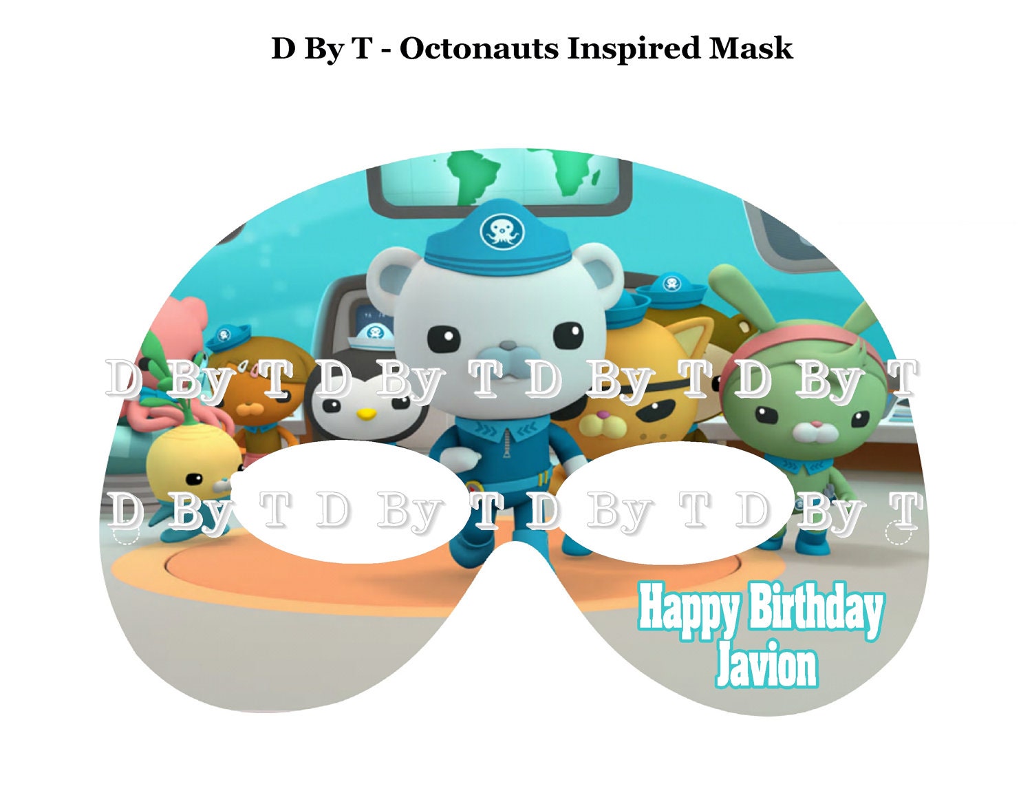 Items similar to Personalized Octonauts Inspired Party Favor Mask ...