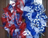 Deco Mesh OLE MISS/UK House Divided Wreath