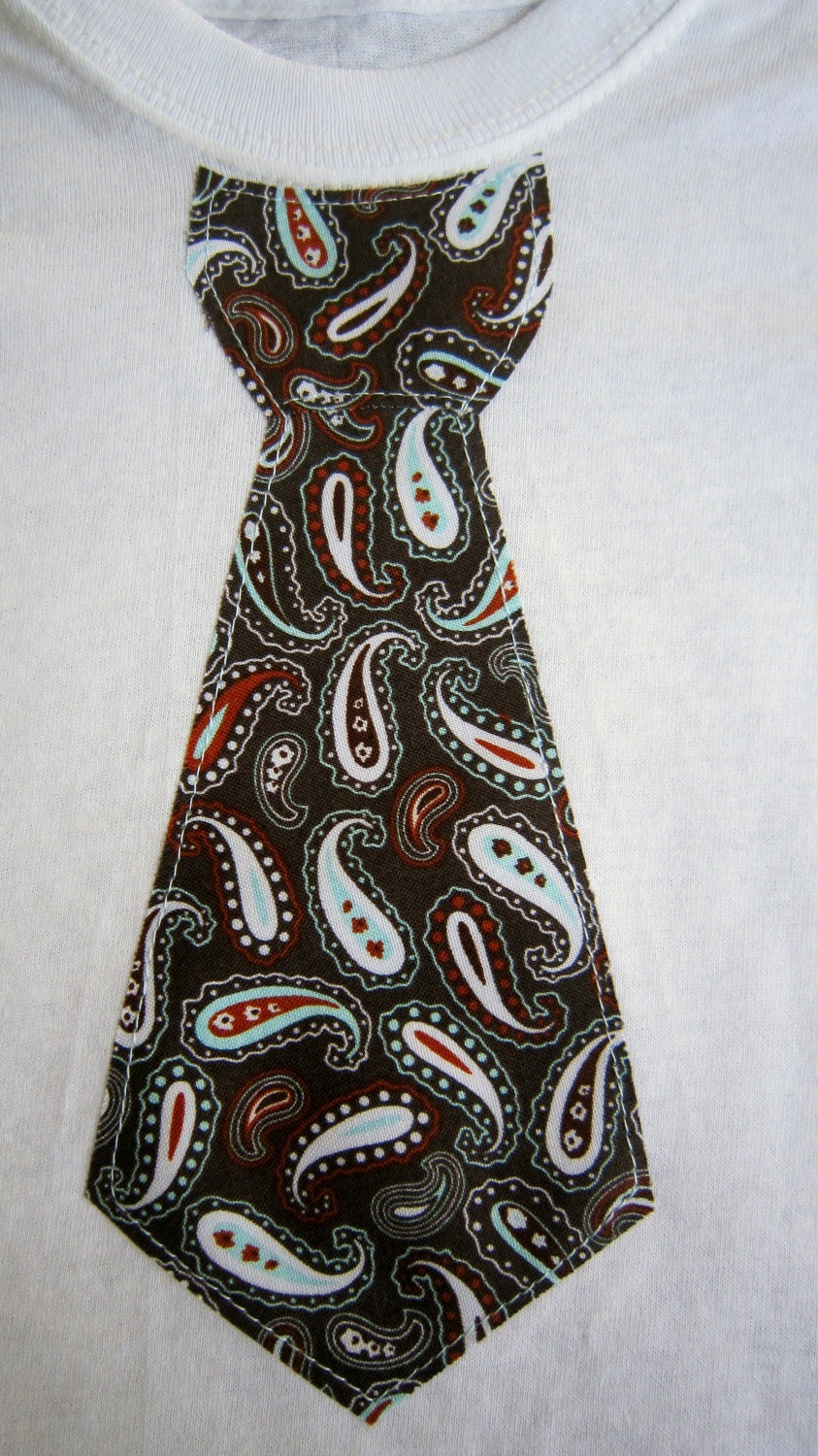 Paisley Tie Applique Onesie or Toddler T-Shirt