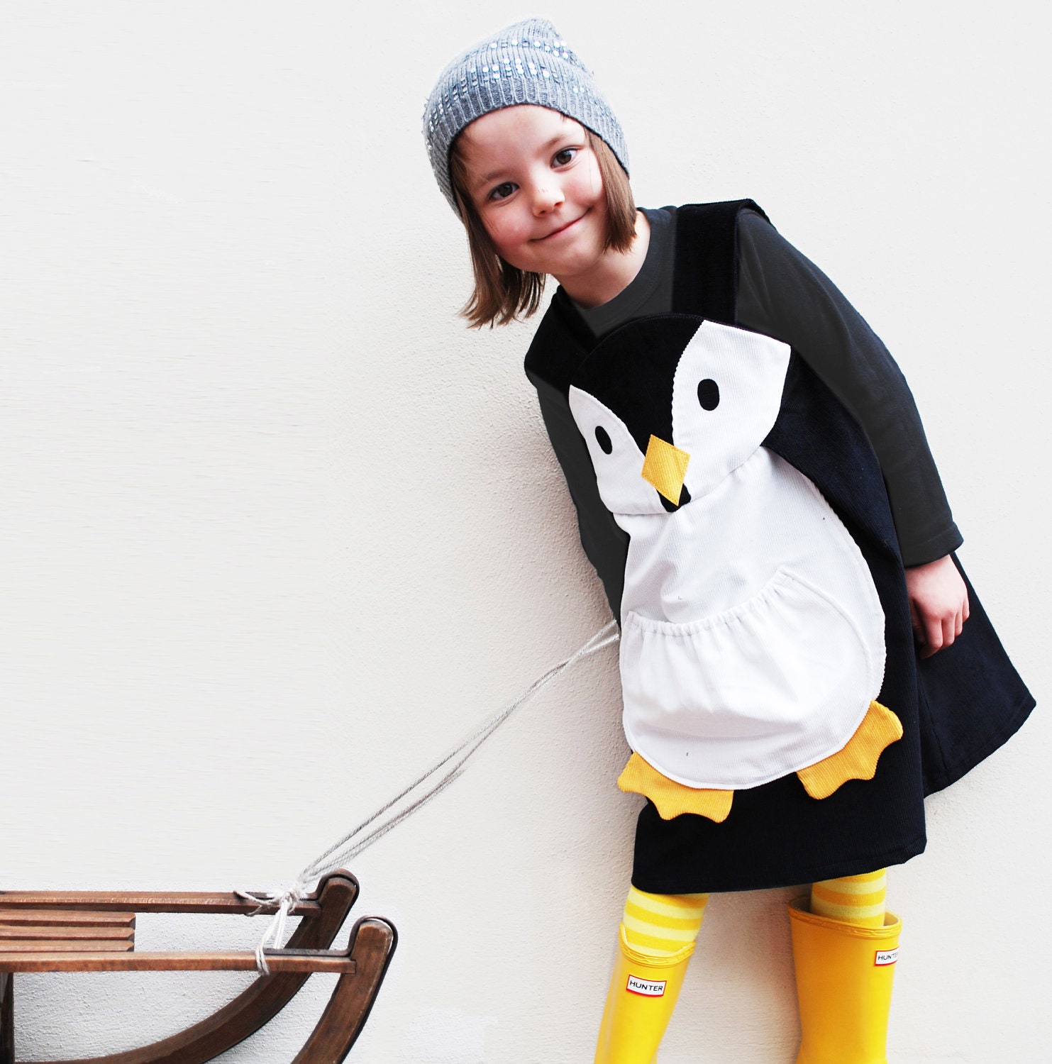 Girls penguin play dress - wildthingsdresses