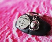 Proud Mom Of A US Sailor With A Sailor Hat Keychain