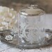 Vintage French Etched Apothecary Glass Jar