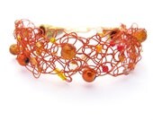 Orange Wire Crochet Bracelet