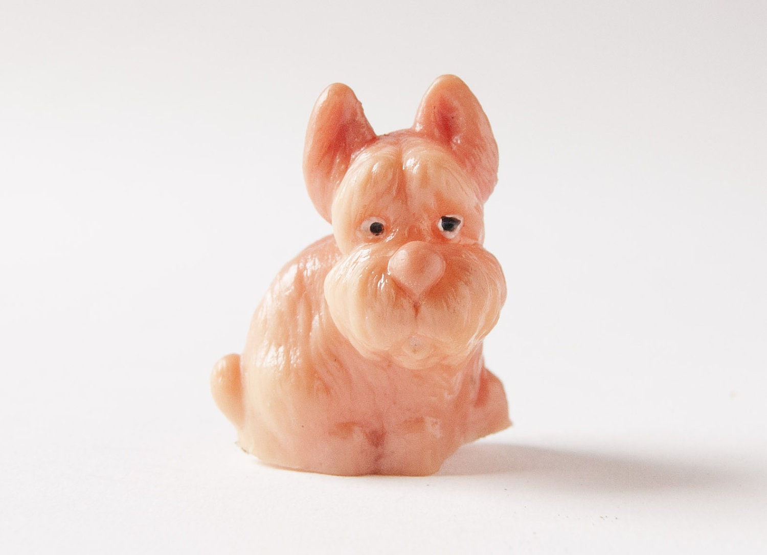 Vintage Scottie toy - Russian rubber dog -  puppy toy peach
