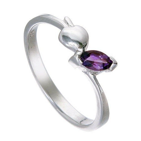 Pear Amethyst Ring