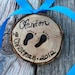 Rustic Personalized Baby's First Christmas Ornament Eco Friendly Gift Idea