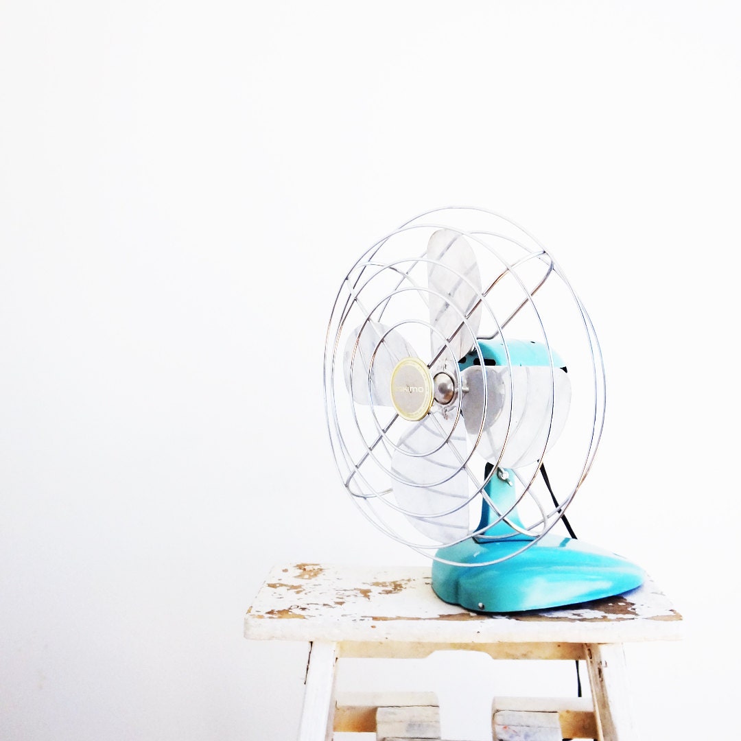 Vintage Electric Fan, Turquoise, McGraw Edison Eskimo