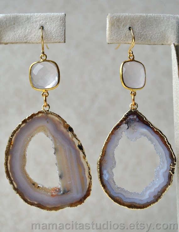 Geode Earrings on Geode Jewelry Geode Earrings By Mamacitastudios On Etsy