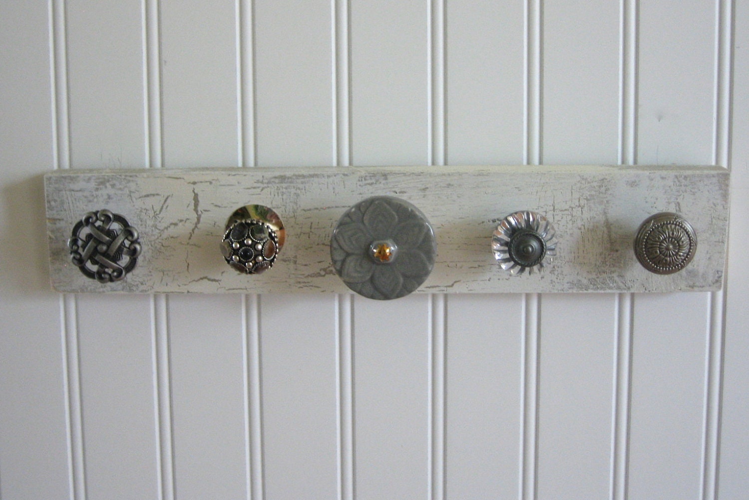 Hanging Wall Display Jewelry Rack with Shades of Gray
