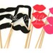 MULTIPLE USE 12 Mixed Mustaches and Lips on a Stick Photo Props (Mix)