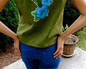 Woodland Fairy Handmade Olive Green Cover Up Shirt Blouse
