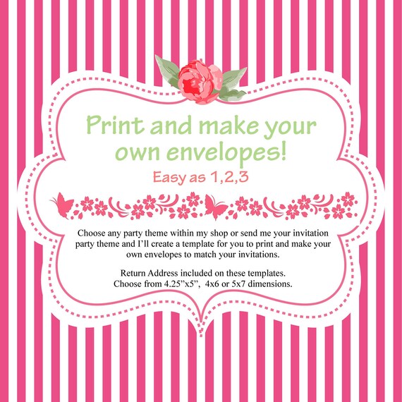Birthday Envelopes print and make your own for any occassion with address Il_570xn