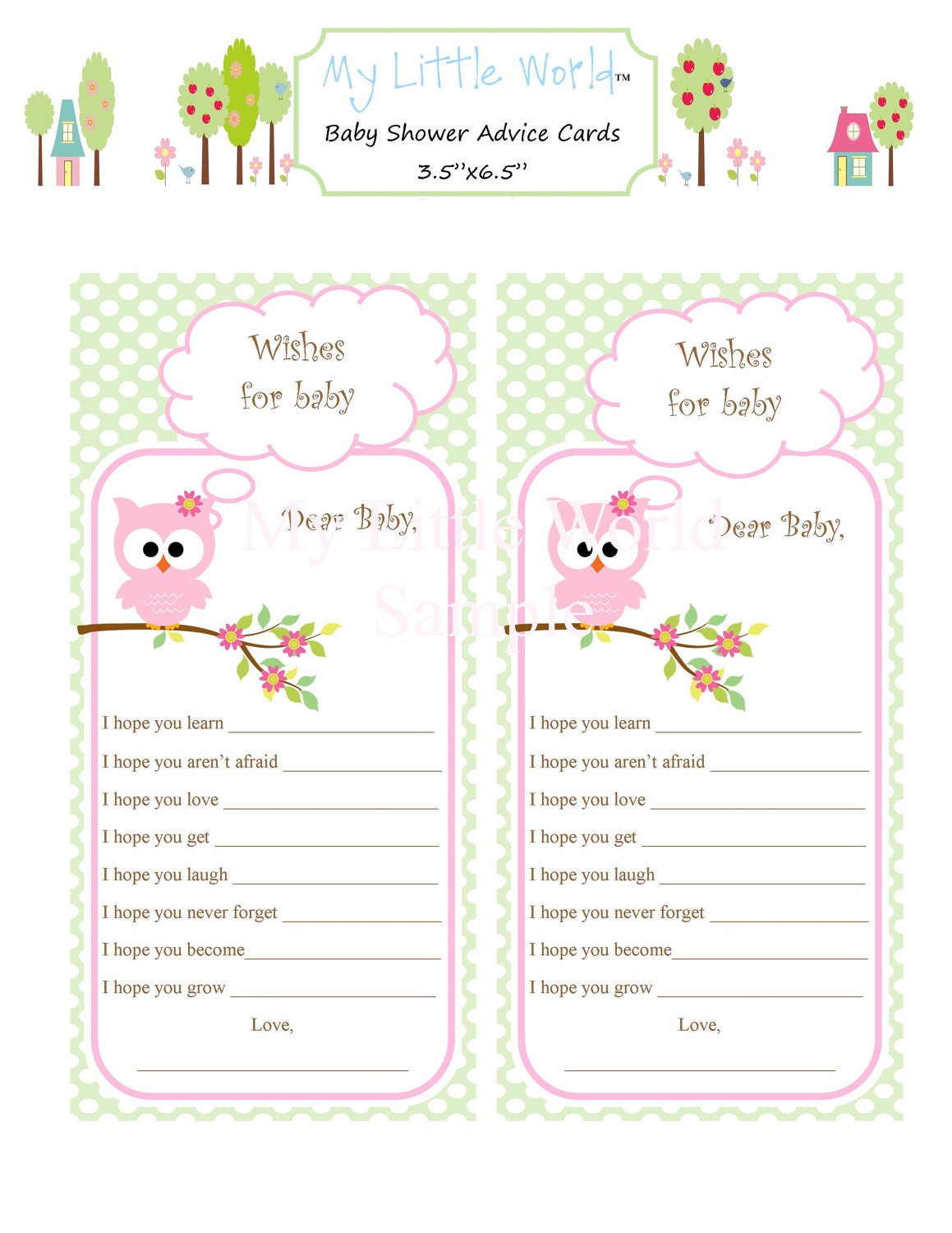 Baby shower cards - Owl Collection Il_570xn