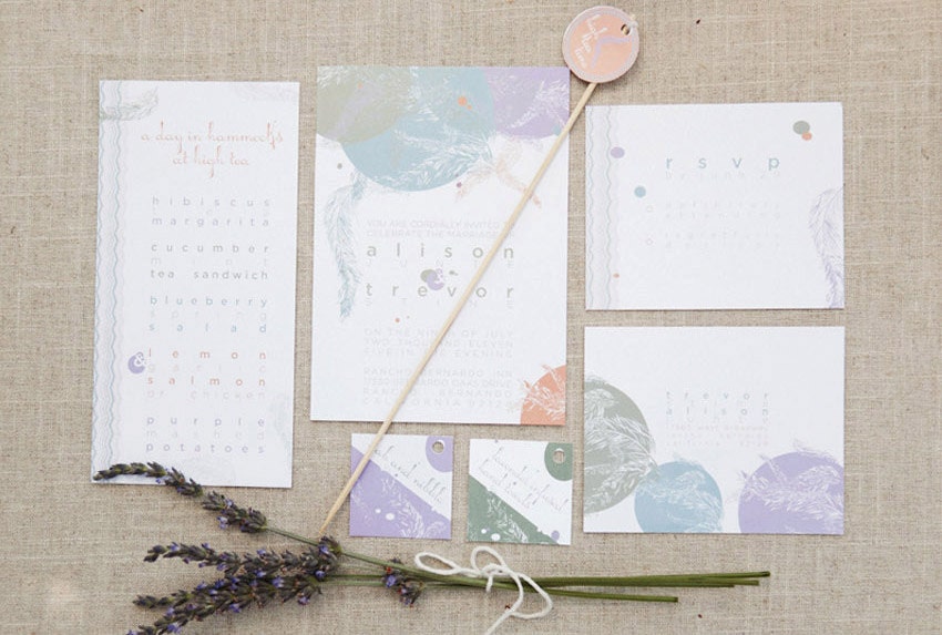 Hammocks and High Tea Custom Wedding Invitation Suite