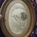 Antique Matted and Framed Old Art Postcard in Metal Oval Frame Pan Playing the Flute Victorian Neoclassical Only 8 USD