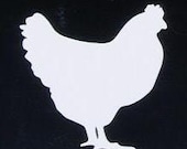 CHICKEN Hen White Vinyl Car Window Sticker Decal Farm Fresh Eggs Daily 2" Right Facing