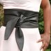 Belt wide Black wide leather cinch chicher dark handmade ooak waist