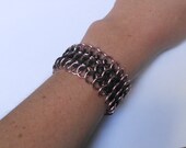 Pale Pink and Black Chainmail Bracelet