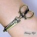 antique brass victorian scissors bracelet--on sale