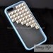 IPhone 5 Case - Antique Silver Pyramid Studded Blue Frosted Translucent iPhone case,Studded iphone5 case