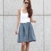 Graceful Linen Short Type Skirt in Grey Blue - NC404