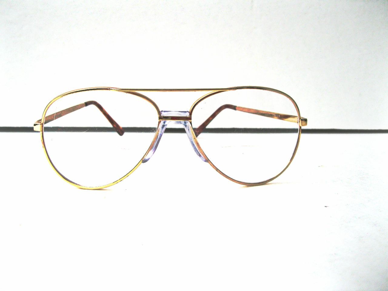 Vintage Aviator Eyeglasses Wire Rimmed Gold by ToddysTreasures