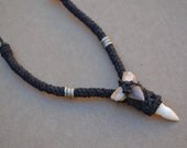 Men's Necklace/ Shark Tooth/ Caiman Tooth/ OOAK Jewelry/ Peruvian Jewelry/ Talisman/ Alligator/ Shark