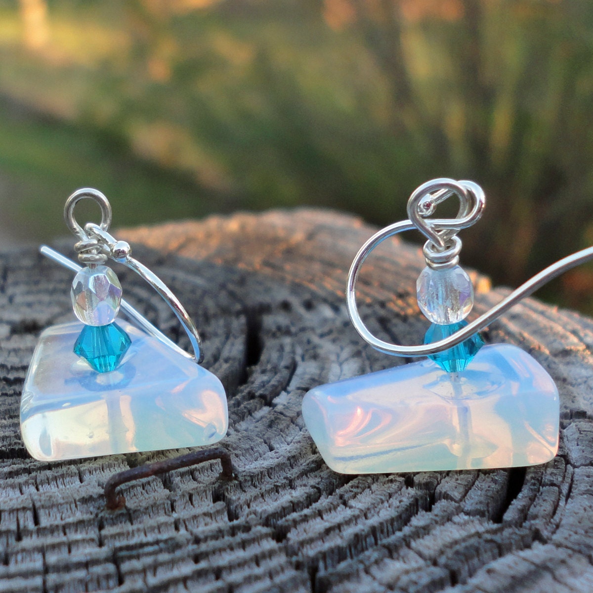 Crystal Opalite Iceberg Earrings
