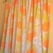 Poppy curtains, 2 extra long panels, orange, pink, avocado, upcycled one of a kind.