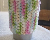 Crocheted Pastel Coffee Cozy