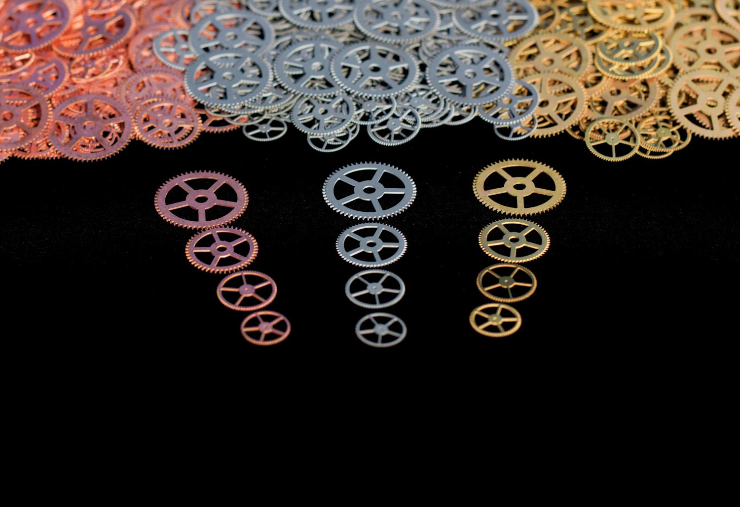 12x Mix Pack - STEEL,  BRASS and COPPER Gears .5" - 1" (12mm - 25mm)