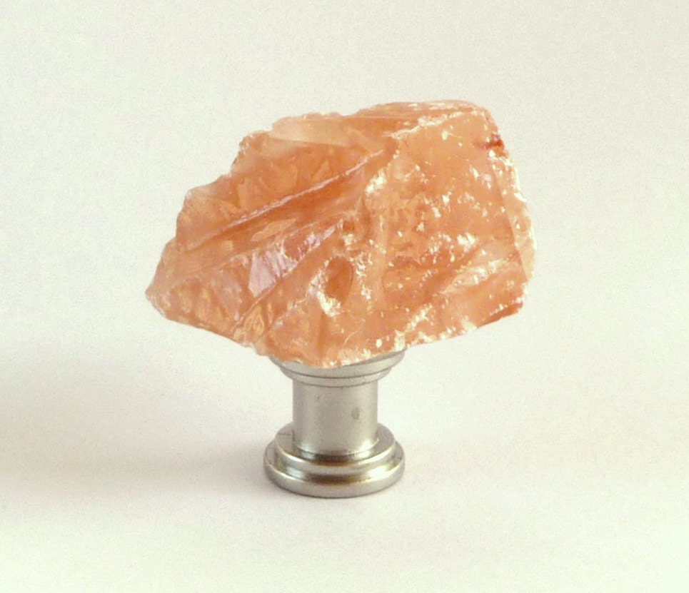Natural Salmon Red Calcite Crystal Gemstone Rock Knobs