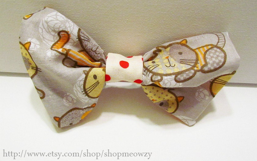 Kitty Cats and Polka Dots Hair Bow