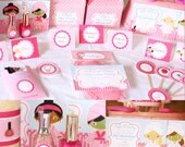 Instant Download Spa Party Birthday Printable Party Kit with Editable Text for you to personalize
