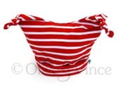 Bright red hat funky childrens soft beanie white stripes newborn 6 12 months 1 2 3 4 years baby toddler accessories kids clothing small gift