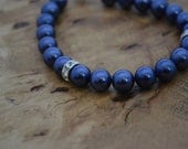 Sale Blue shell pearl and Swarovski Crystal bracelet - Cancer Charity