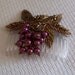 Vintage Haircomb made of Bronze and Plum Bugle Beads, Seed Beeds, and Pearl