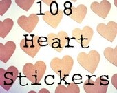 Kraft Heart Stickers - Tiny - Set of 108