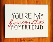 Anniversary Card " You're My Favorite Boyfriend " Greeting card. Boyfriend Card. Husband Card.I love you card.