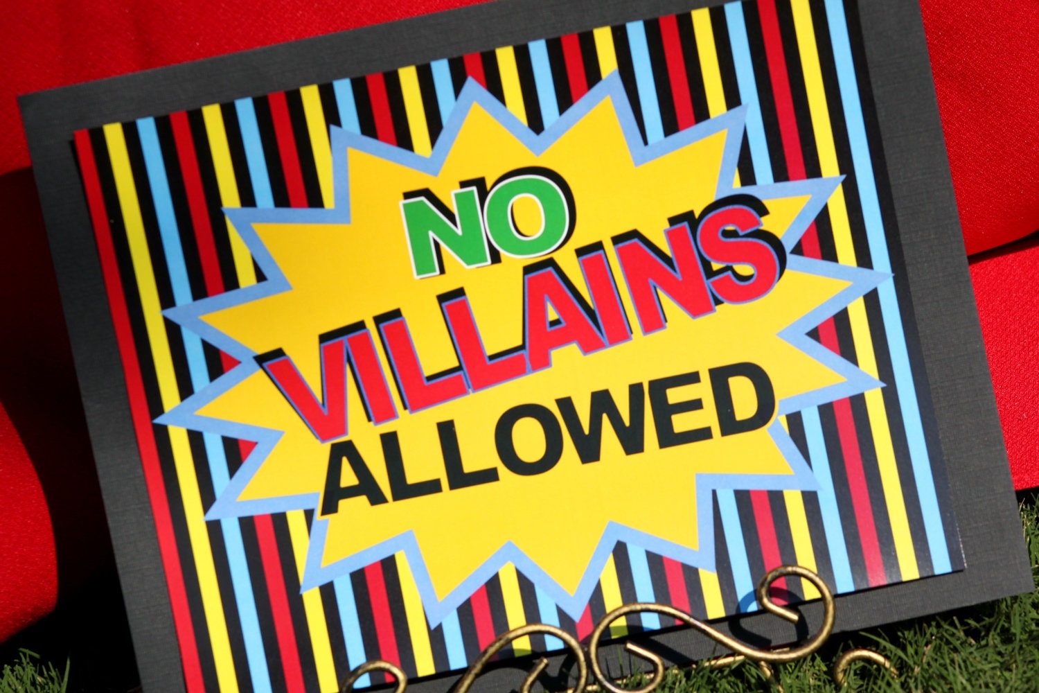 SUPERHERO No Villains Allowed - SUPERHEROES- Batman- Superman- Wonder Woman -Spiderman - Krown Kreations Il_170x135