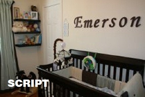SALE 3.00 per letter :) 8" Size Painted Wall Letters Wooden (8.00 shipping on entire order) Script Font Gifts and Decor