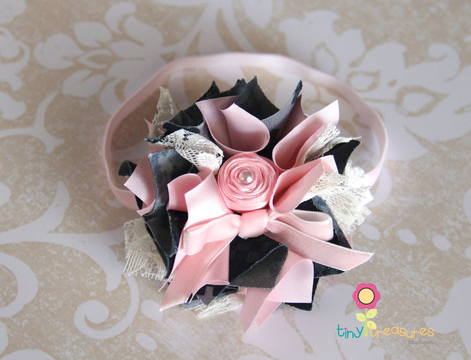 US Navy- Navy Pretty in PInk Headband or Hair Clip
